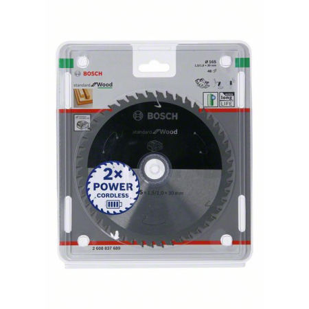BOSCH Pilový kotouč Standard for Wood pro akumulátorové pily 165 × 1,5/1 × 30 T48 2608837689