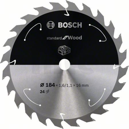 BOSCH Pilový kotouč Standard for Wood pro akumulátorové pily 184 × 1,6/1,1 × 16 T24 2608837698
