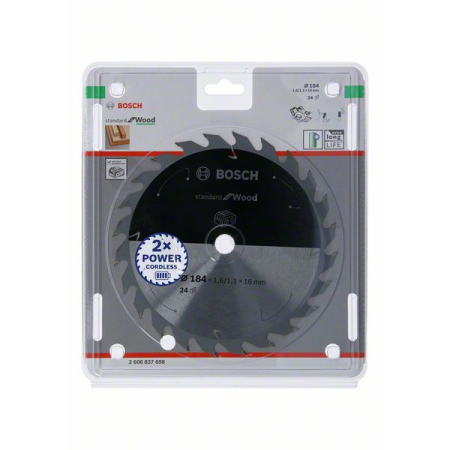 BOSCH Pilový kotouč Standard for Wood pro akumulátorové pily 184 × 1,6/1,1 × 16 T24 2608837698