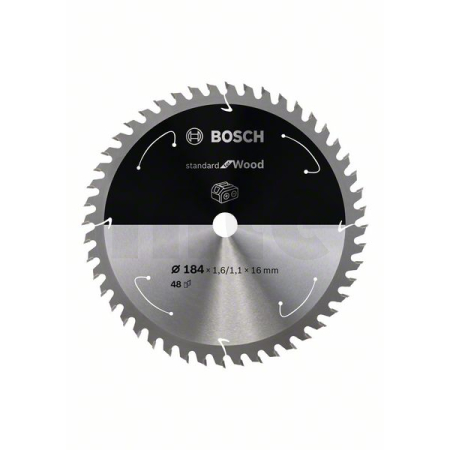 BOSCH Pilový kotouč Standard for Wood pro akumulátorové pily 184 × 1,6/1,1 × 16 T48 2608837699