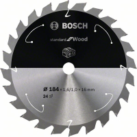 BOSCH Pilový kotouč Standard for Wood pro akumulátorové pily 184 × 1,6/1 × 16 T24 2608837700
