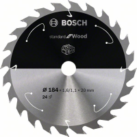 BOSCH Pilový kotouč Standard for Wood pro akumulátorové pily 184 × 1,6/1,1 × 20 T24 2608837702