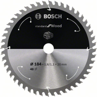 BOSCH Pilový kotouč Standard for Wood pro akumulátorové pily 184 × 1,6/1,1 × 20 T48 2608837703