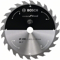BOSCH Pilový kotouč Standard for Wood pro akumulátorové pily 190 × 1,6/1,1 × 20 T24 2608837704