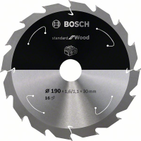 BOSCH Pilový kotouč Standard for Wood pro akumulátorové pily 190 × 1,6/1,1 × 30 T16 2608837706