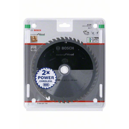 BOSCH Pilový kotouč Standard for Wood pro akumulátorové pily 190 × 1,6/1,1 × 30 T48 2608837710
