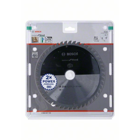 BOSCH Pilový kotouč Standard for Wood pro akumulátorové pily 216×1,7/1,2×30 T48 2608837723