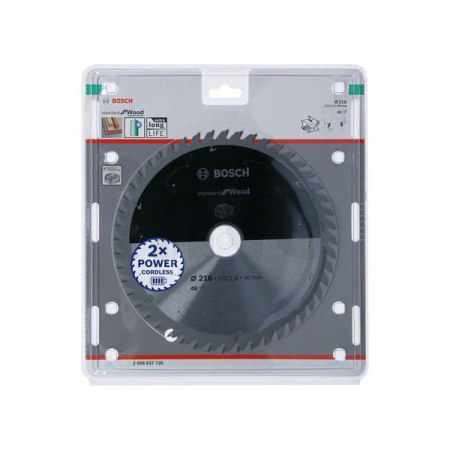 BOSCH Pilový kotouč Standard for Wood pro akumulátorové pily 216 × 1,7/1,2 × 30 T48 2608837726