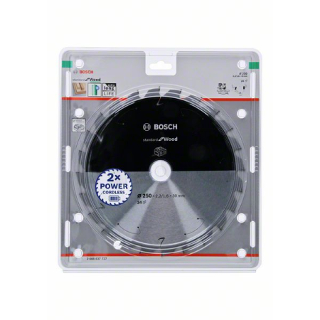 BOSCH Pilový kotouč Standard for Wood pro akumulátorové pily 250 × 2,2/1,6 × 30 T24 2608837727