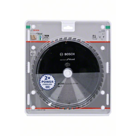 BOSCH Pilový kotouč Standard for Wood pro akumulátorové pily 250 × 2,2/1,6 × 30 T48 2608837728