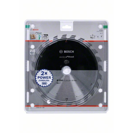BOSCH Pilový kotouč Standard for Wood pro akumulátorové pily 254 × 2,2/1,6 × 30 T24 2608837733