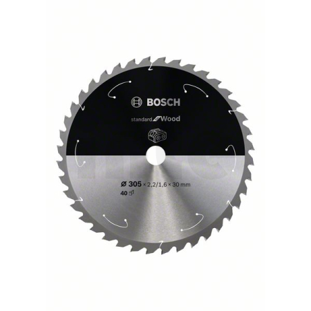 BOSCH Pilový kotouč Standard for Wood pro akumulátorové pily 305 × 2,2/1,6 × 30 T40 2608837741