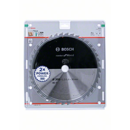BOSCH Pilový kotouč Standard for Wood pro akumulátorové pily 305 × 2,2/1,6 × 30 T40 2608837741