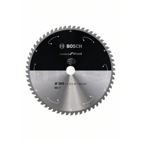 BOSCH Pilový kotouč Standard for Wood pro akumulátorové pily 305 × 2,2/1,6 × 30 T60 2608837742