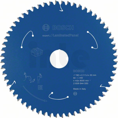 BOSCH Pilový kotouč Expert for Laminated Panel pro akumulátorové pily 190×2,1/1,4×30 T60 2608644550