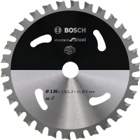 BOSCH Pilový kotouč Standard for Steel pro akumulátorové pily 136×1,6/1,2×15,875 T30 2608837745