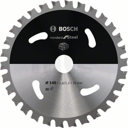 BOSCH Pilový kotouč Standard for Steel pro akumulátorové pily 140×1,6/1,2×20 T30 2608837747