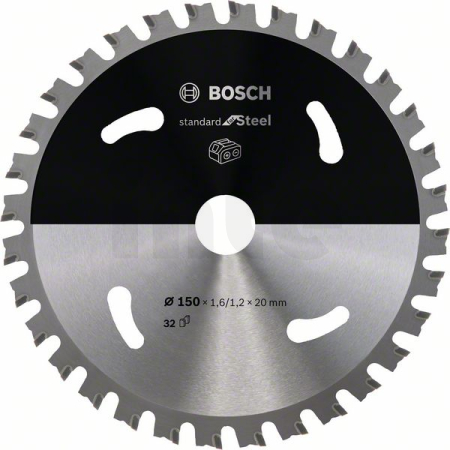 BOSCH Pilový kotouč Standard for Steel pro akumulátorové pily 150×1,6/1,2×20 T32 2608837748