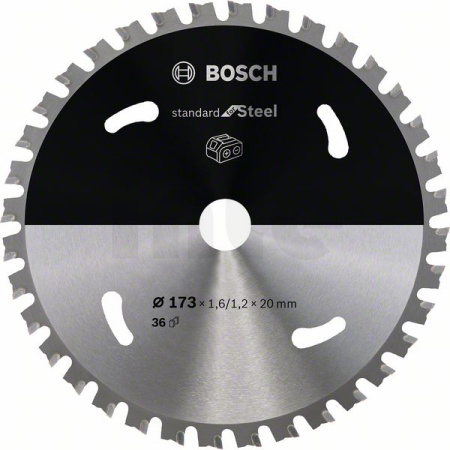 BOSCH Pilový kotouč Standard for Steel pro akumulátorové pily 173×1,6/1,2×20 T36 2608837750