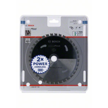 BOSCH Pilový kotouč Standard for Steel pro akumulátorové pily 173×1,6/1,2×20 T36 2608837750