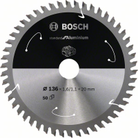 BOSCH Pilový kotouč Standard for Aluminium pro akumulátorové pily 136 × 1,6/1,1 × 20 T50 2608837754