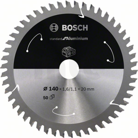 BOSCH Pilový kotouč Standard for Aluminium pro akumulátorové pily 140 × 1,6/1,1 × 20 T50 2608837755