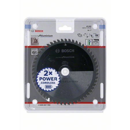 BOSCH Pilový kotouč Standard for Aluminium pro akumulátorové pily 165 × 1,8/1,3 × 20 T54 2608837763