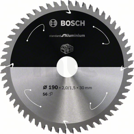 BOSCH Pilový kotouč Standard for Aluminium pro akumulátorové pily 190 × 2/1,5 × 30 T56 2608837771