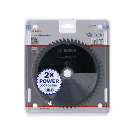 BOSCH Pilový kotouč Standard for Aluminium pro akumulátorové pily 190 × 2/1,5 × 30 T56 2608837771