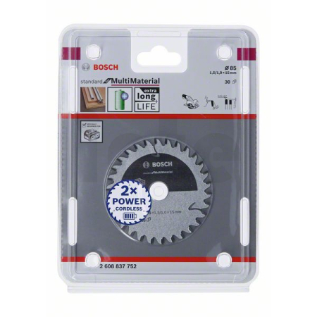BOSCH Pilový kotouč Standard for Multi Material pro akumulátorové pily 85×1,5/1×15 T30 2608837752