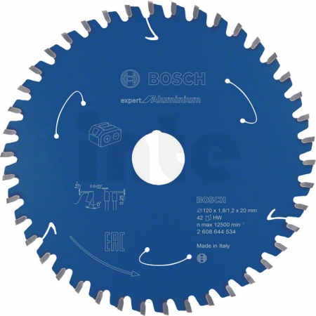 BOSCH Pilový kotouč Expert for Aluminium pro akumulátorové pily 120×1,8/1,2×20 T42 2608644534