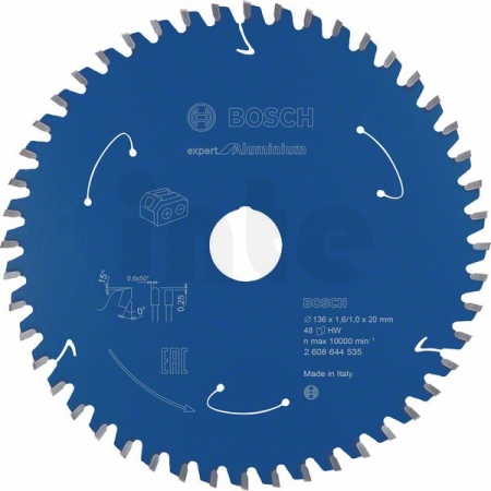 BOSCH Pilový kotouč Expert for Aluminium pro akumulátorové pily 136×1,6/1×20 T48 2608644535