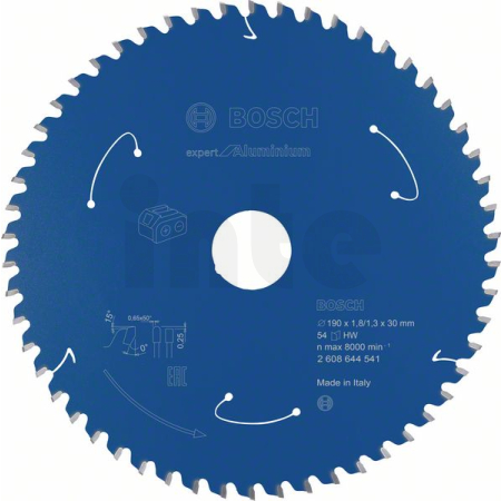 BOSCH Pilový kotouč Expert for Aluminium pro akumulátorové pily 190×1,8/1,3×30 T54 2608644541