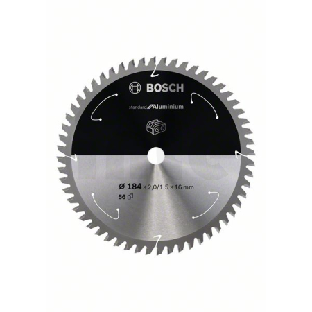 BOSCH Pilový kotouč Standard for Aluminium pro akumulátorové pily 184 × 2/1,5 × 16 T56 2608837767
