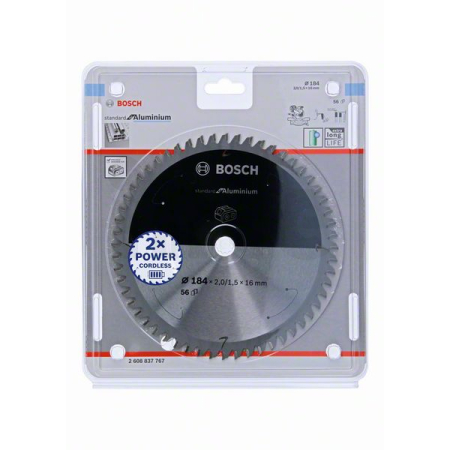 BOSCH Pilový kotouč Standard for Aluminium pro akumulátorové pily 184 × 2/1,5 × 16 T56 2608837767
