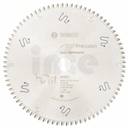 BOSCH Pilový kotouč do okružních pil Top Precision Best for Multi Material 2608642098