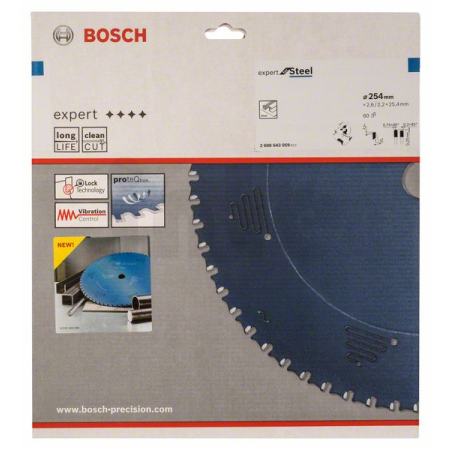 BOSCH Pilový kotouč do okružních pil Expert for Steel 2608643059