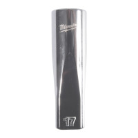 MILWAUKEE 1/2" prodloužená nástrčná hlavice 12-hranná, metrická, 17 mm 4932498838