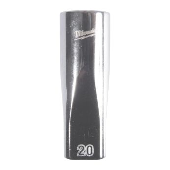 MILWAUKEE 1/2" prodloužená nástrčná hlavice 12-hranná, metrická, 20 mm 4932498841