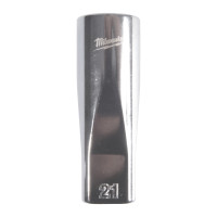 MILWAUKEE 1/2" prodloužená nástrčná hlavice 12-hranná, metrická, 21 mm 4932498842