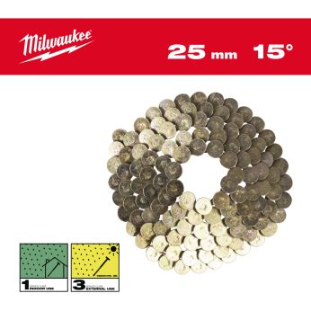MILWAUKEE Hřebíky 15° prstencové RH 3,05 x 25 mm / SS / G - 2160 ks 4932499317