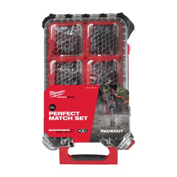 MILWAUKEE 45ks sada příslušenství Packout compact slim + 4932498297 + 493249200 4932499761