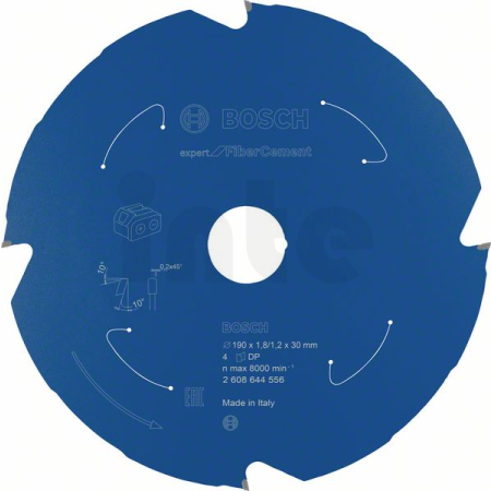 BOSCH Pilový kotouč Expert for Fibre Cement pro akumulátorové pily 190×1,8/1,2×30 T4 2608644556