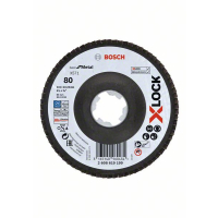 BOSCH Lamelové brusné kotouče Best for Metal systému X-LOCK, šikmá verze, fíbrová deska, Ø 115 mm, G 80, X571, 1 kus 2608619199