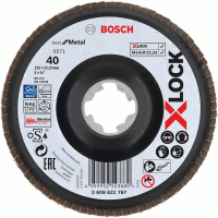 BOSCH Lamelové brusné kotouče Best for Metal systému X-LOCK, šikmá verze, plastový list, Ø 125 mm, G 40, X571, 1 kus 2608621767