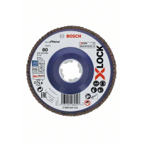 BOSCH Lamelové brusné kotouče Best for Metal systému X-LOCK, rovná verze, plastový list, Ø 125 mm, G 80, X571, 1 kus 2608619211