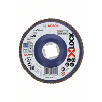 BOSCH Lamelové brusné kotouče Best for Metal systému X-LOCK, rovná verze, plastový list, Ø 125 mm, G 120, X571, 1 kus 2608619212