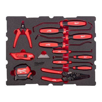 MILWAUKEE Sada háčků a škrabek v pěnové vložce PACKOUT™ 17 ks 4932501877