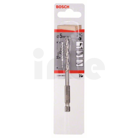 BOSCH Spirálový vrták do dřeva s šestihrannou stopkou 1/4" 2608595521