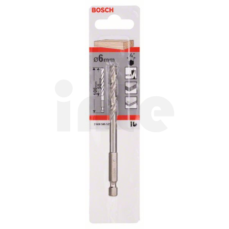 BOSCH Spirálový vrták do dřeva s šestihrannou stopkou 1/4" 2608595522